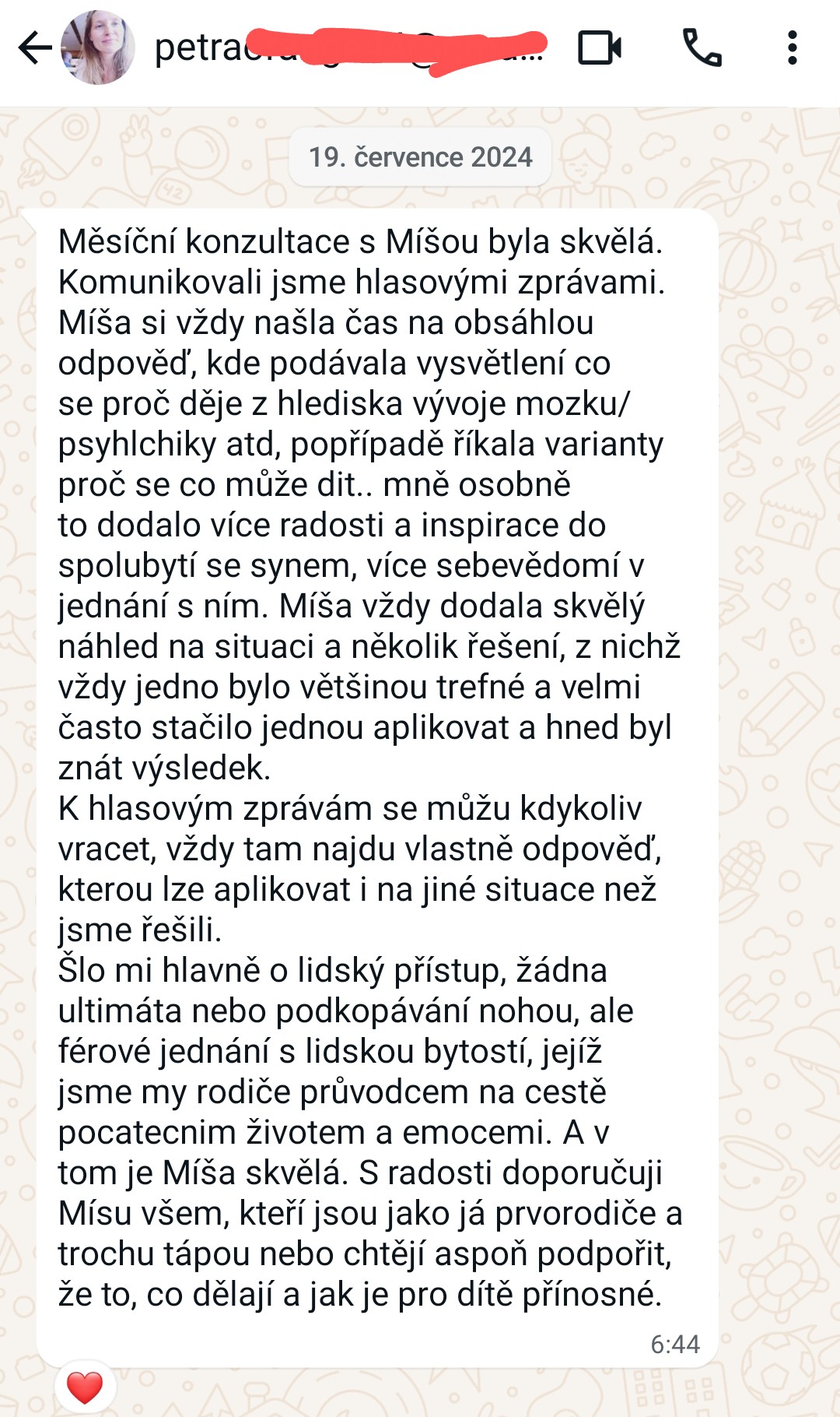 reference od klientky